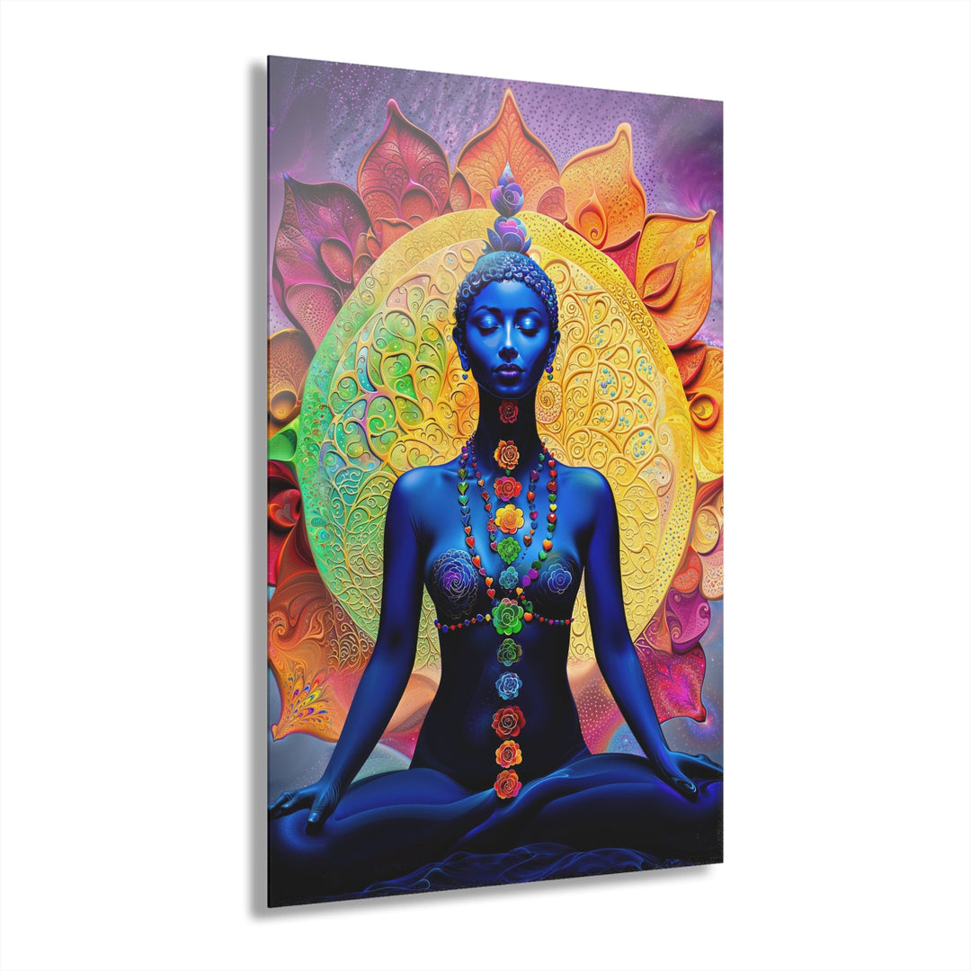 Cosmic Meditation Bloom - Acrylic Prints (French Cleat Hanging) - Home Decor - g(0D·IO) - 24" x 36" (Vertical) - 0.25'' -