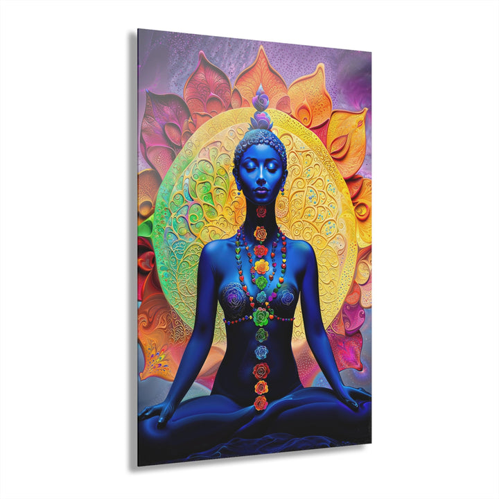 Cosmic Meditation Bloom - Acrylic Prints (French Cleat Hanging) - Home Decor - g(0D·IO) - 24" x 36" (Vertical) - 0.25'' -