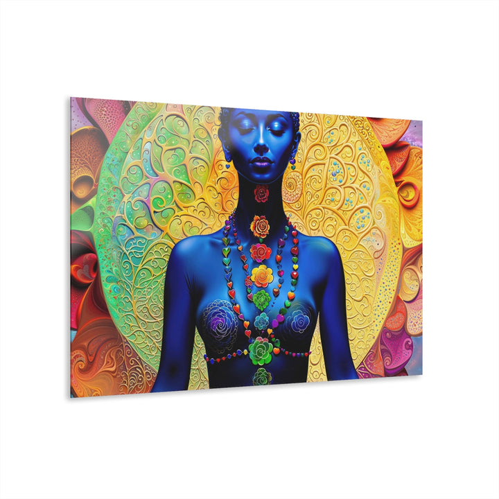 Cosmic Meditation Bloom - Acrylic Prints (French Cleat Hanging) - Home Decor - g(0D·IO) - 36" x 24" (Horizontal) - 0.25'' -