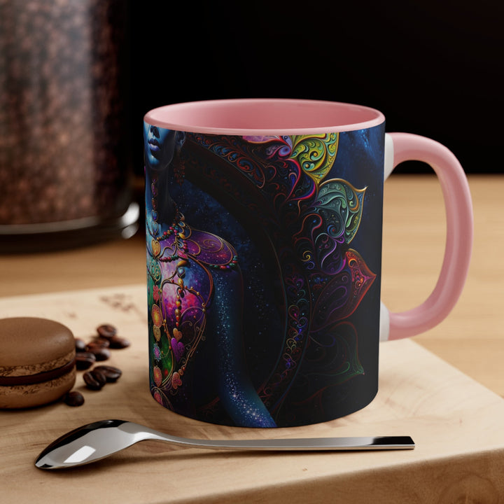 Cosmic Meditation Blossom - Accent Coffee Mug - Mug - g(0D·IO) - Pink - 11oz -