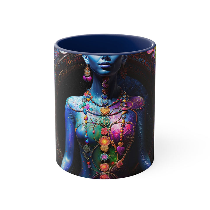 Cosmic Meditation Blossom - Accent Coffee Mug - Mug - g(0D·IO) - Navy - 11oz -