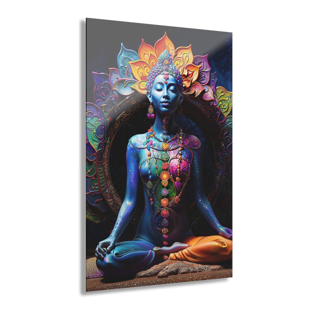 Cosmic Meditation Blossom - Acrylic Prints (French Cleat Hanging) - Home Decor - g(0D·IO) - 24" x 36" (Vertical) - 0.25'' -