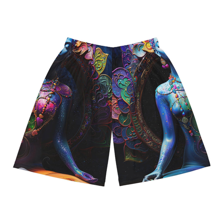 Cosmic Meditation Blossom - AOP Basketball Shorts - All Over Prints - g(0D·IO) - Seam thread color automatically matched to design - XS -