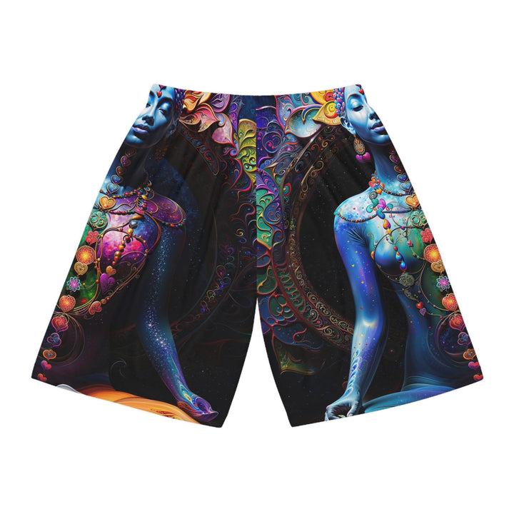 Cosmic Meditation Blossom - AOP Basketball Shorts - All Over Prints - g(0D·IO) - Seam thread color automatically matched to design - XS -