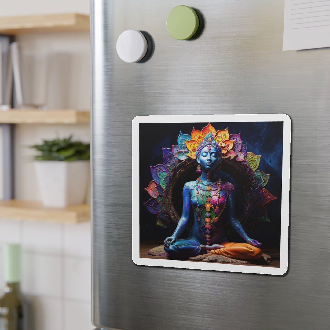 Cosmic Meditation Blossom - Die-cut Magnet - Home Decor - g(0D·IO) - 6 × 6" - Die-Cut - 1 pc