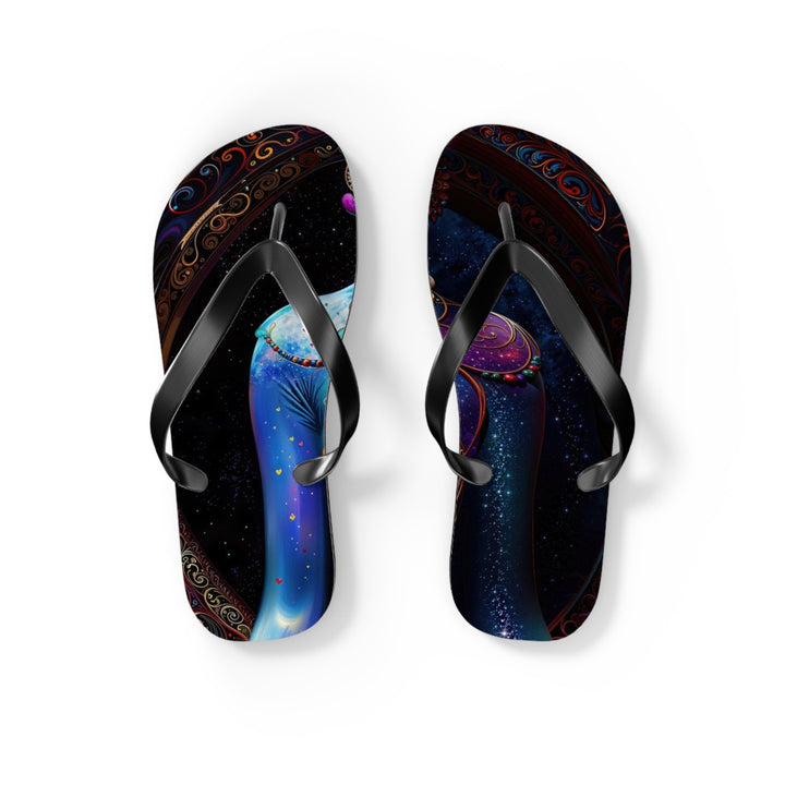 Cosmic Meditation Blossom - Flip Flops - Shoes - g(0D·IO) - S - Black sole -