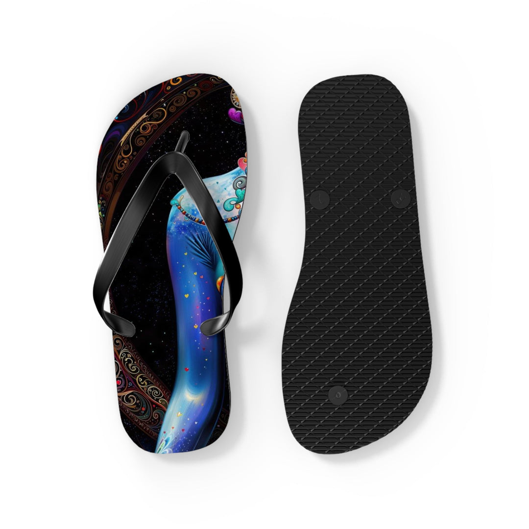 Cosmic Meditation Blossom - Flip Flops - Shoes - g(0D·IO) - XL - Black sole -