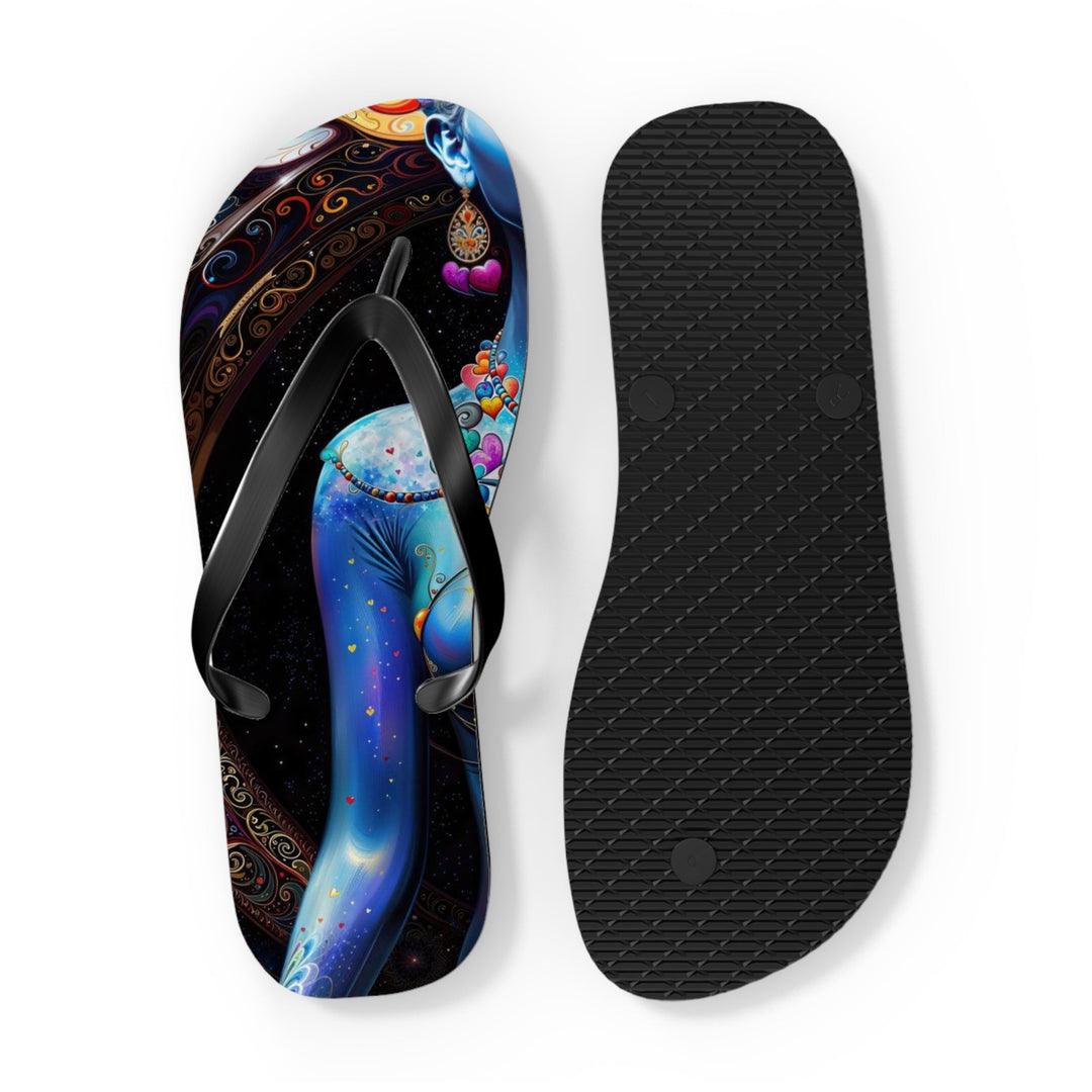 Cosmic Meditation Blossom - Flip Flops - Shoes - g(0D·IO) - XL - Black sole -