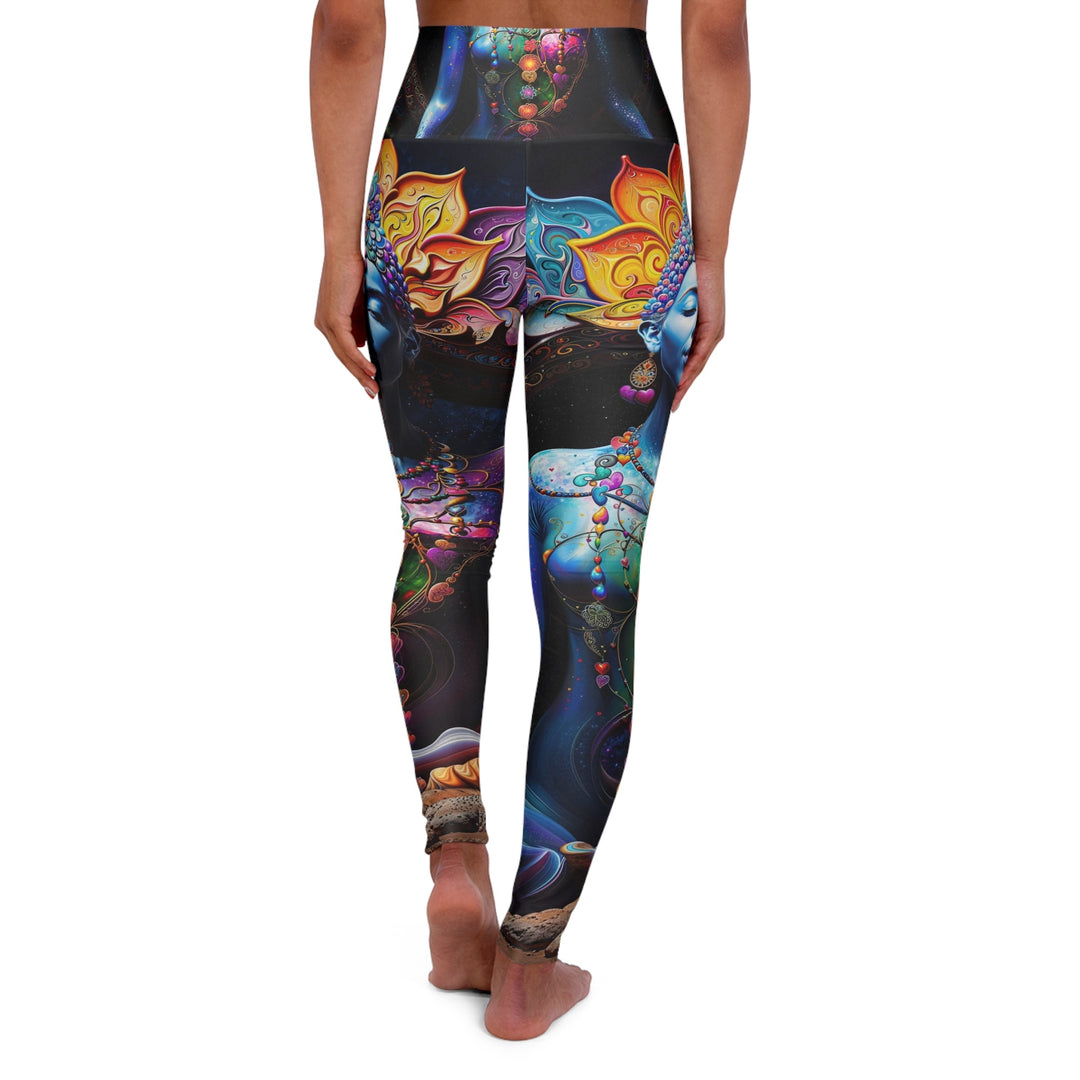 Cosmic Meditation Blossom - High Waisted AOP Yoga Leggings - All Over Prints - g(0D·IO) - XS - -