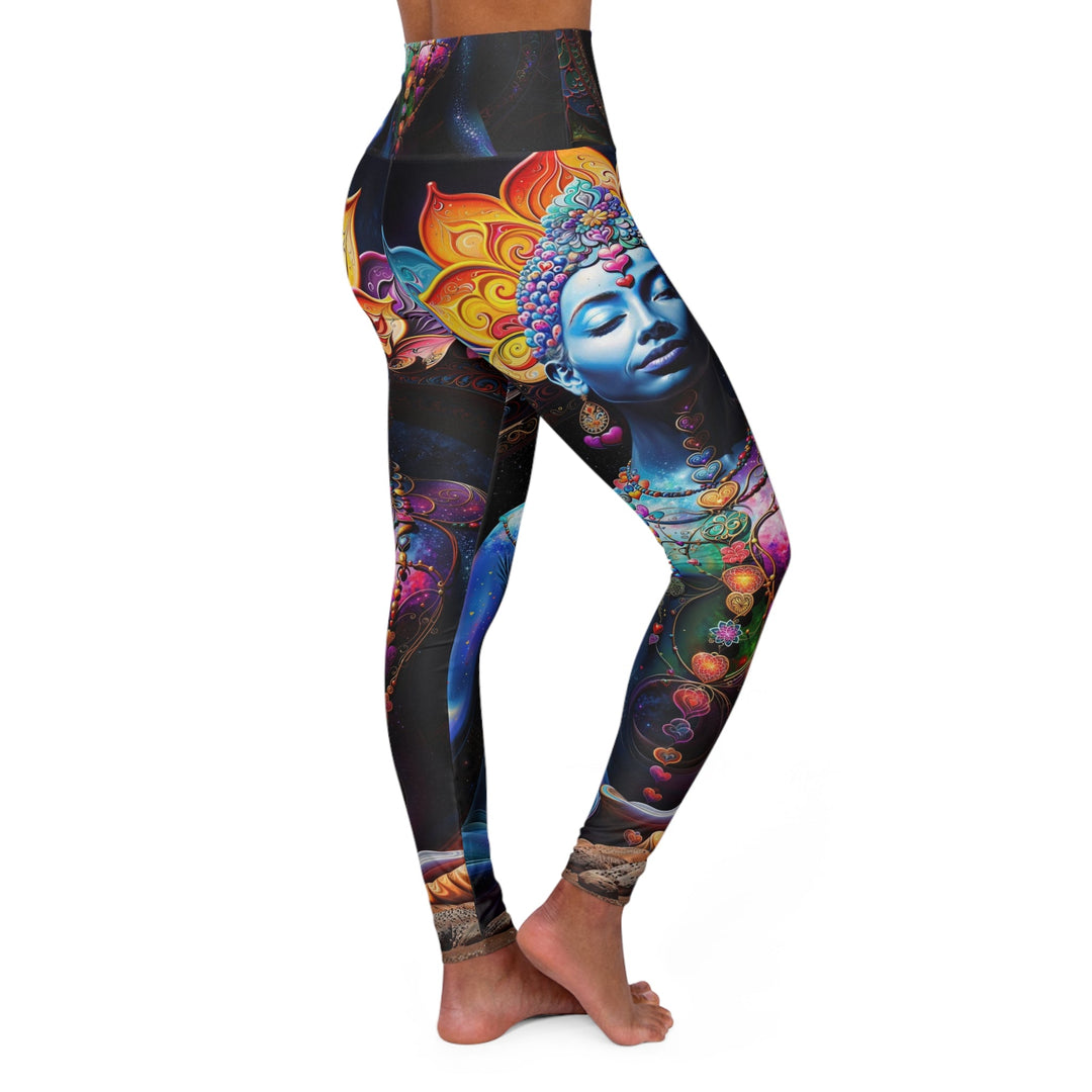 Cosmic Meditation Blossom - High Waisted AOP Yoga Leggings - All Over Prints - g(0D·IO) - XS - -