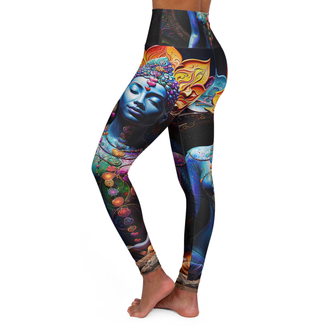 Cosmic Meditation Blossom - High Waisted AOP Yoga Leggings - All Over Prints - g(0D·IO) - XS - -