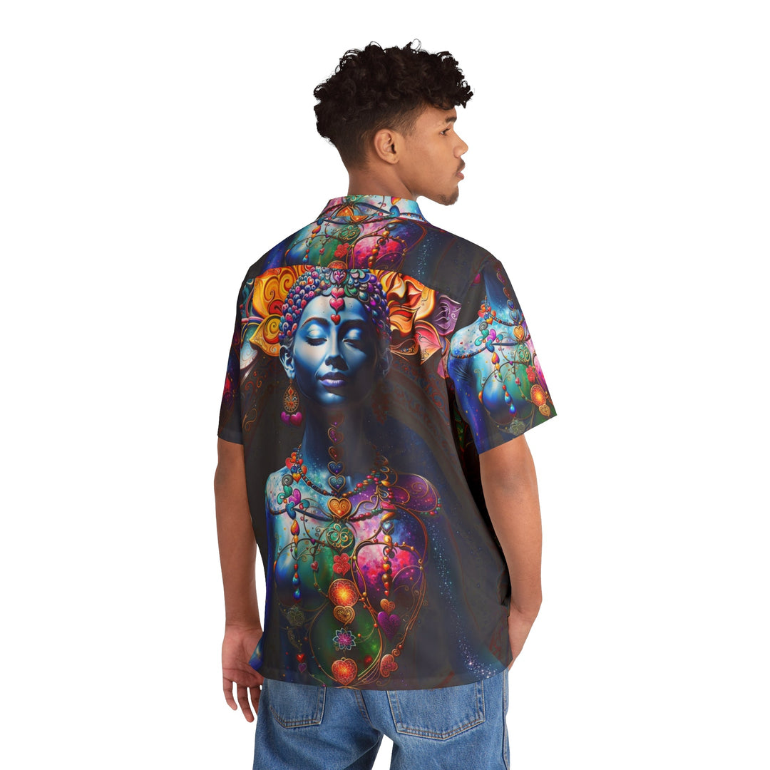 Cosmic Meditation Blossom - Men's Hawaiian Shirt - All Over Prints - g(0D·IO) - S - Black -