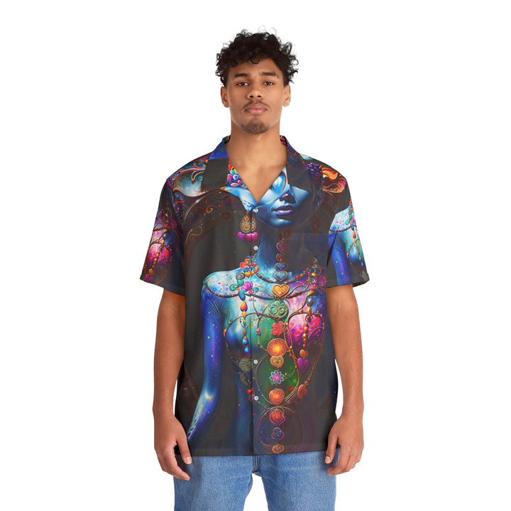 Cosmic Meditation Blossom - Men's Hawaiian Shirt - All Over Prints - g(0D·IO) - S - Black -