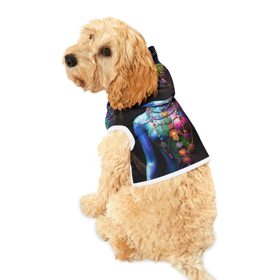 Cosmic Meditation Blossom - Pet Hoodie - Pets - g(0D·IO) - XXS - Black Rib -