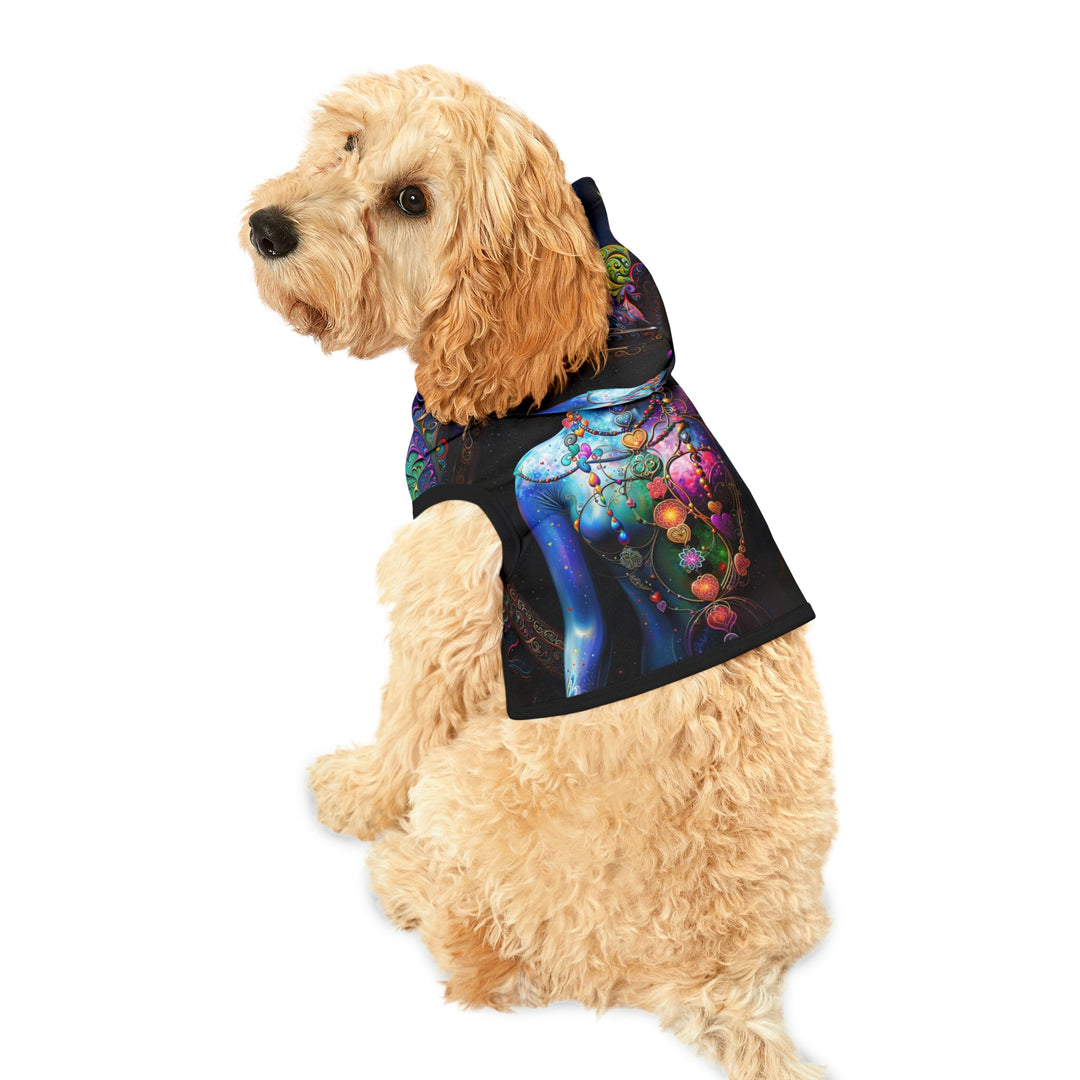 Cosmic Meditation Blossom - Pet Hoodie - Pets - g(0D·IO) - XXS - Black Rib -