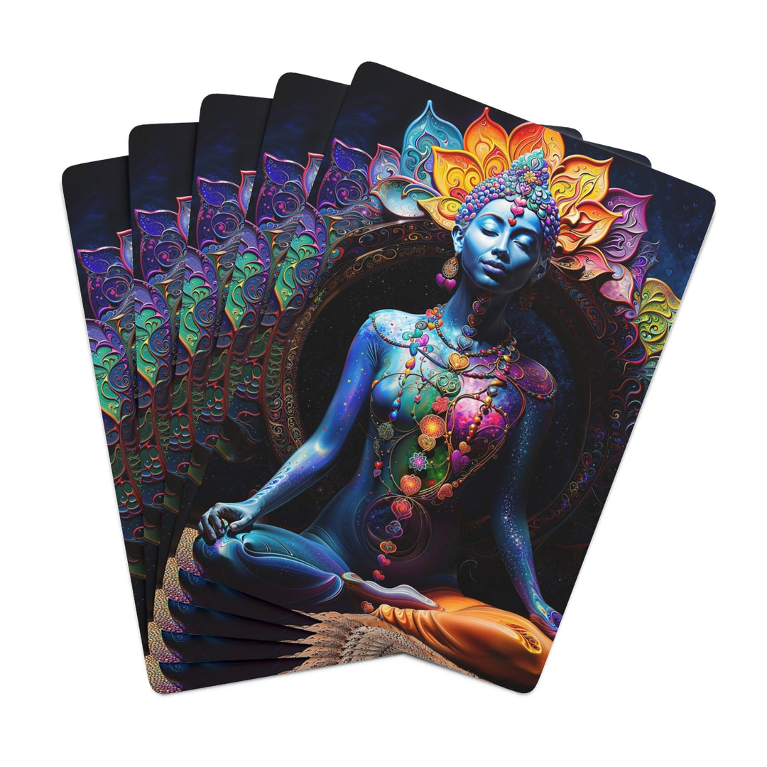 Cosmic Meditation Blossom - Poker Cards - Paper products - g(0D·IO) - 2.47" x 3.47" - White - Semi Glossy