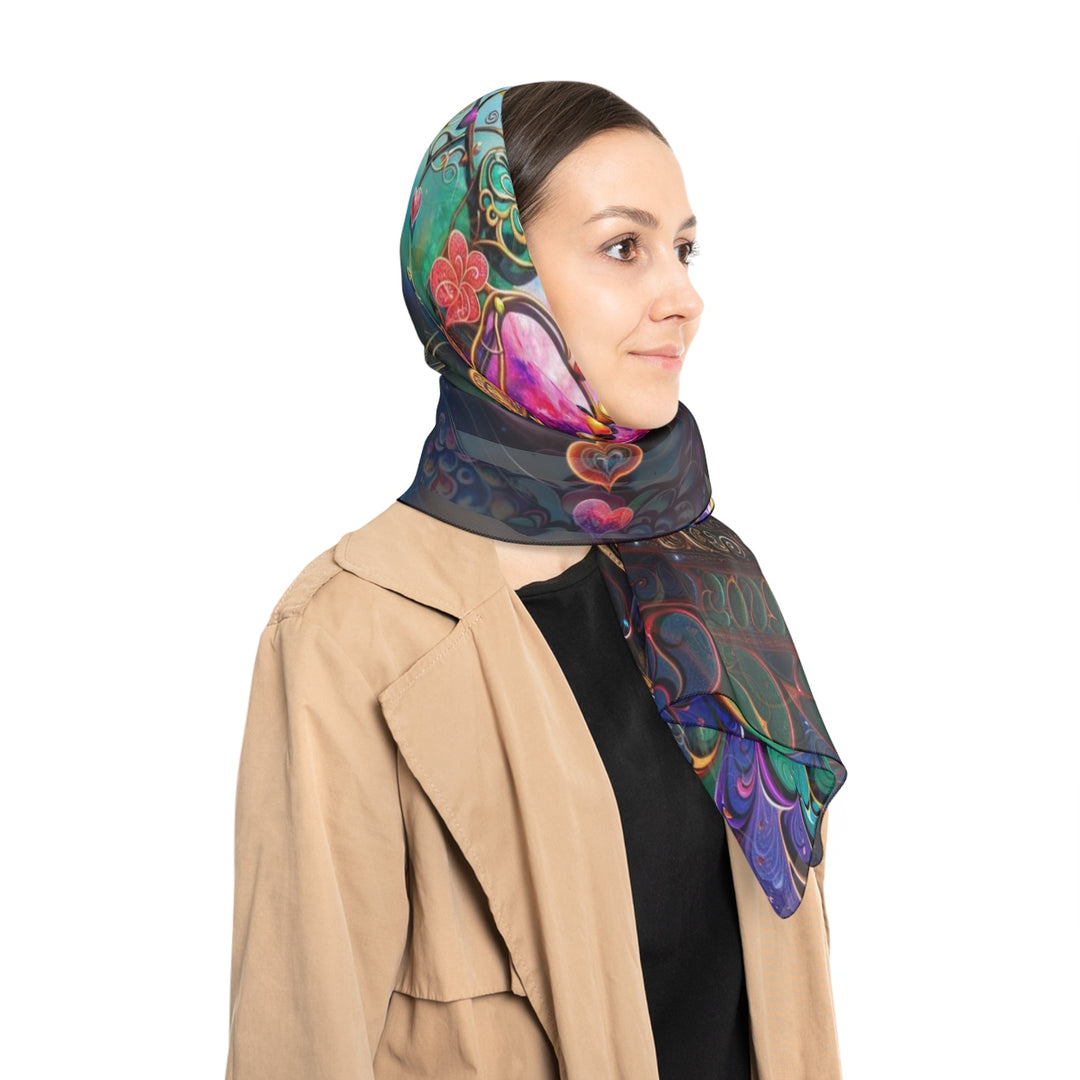 Cosmic Meditation Blossom - Poly Scarf - Accessories - g(0D·IO) - Poly chiffon - 50" × 50" -