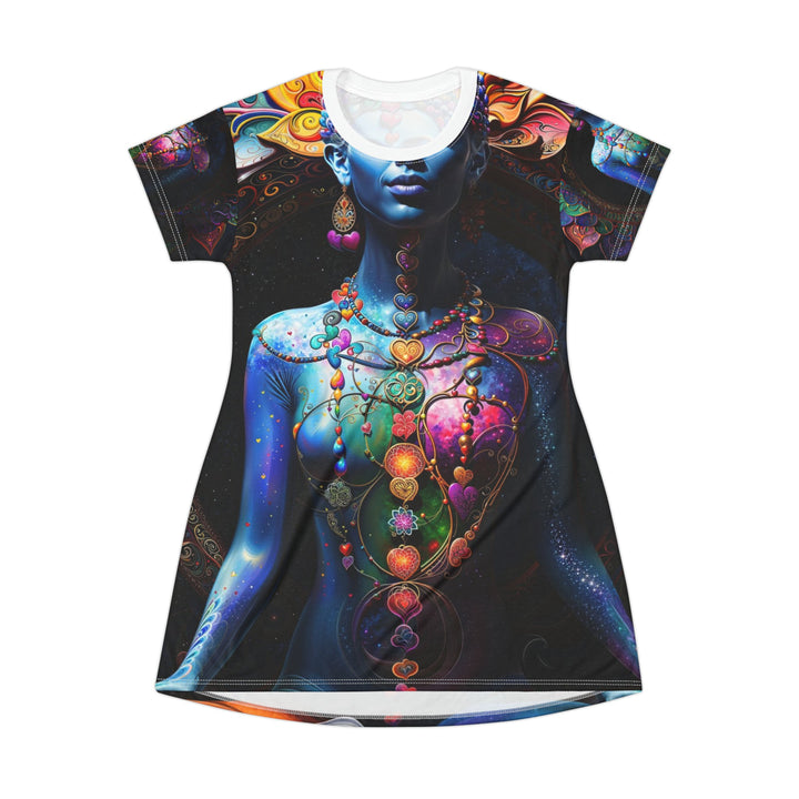 Cosmic Meditation Blossom - T-Shirt Dress - All Over Prints - g(0D·IO) - XS - -