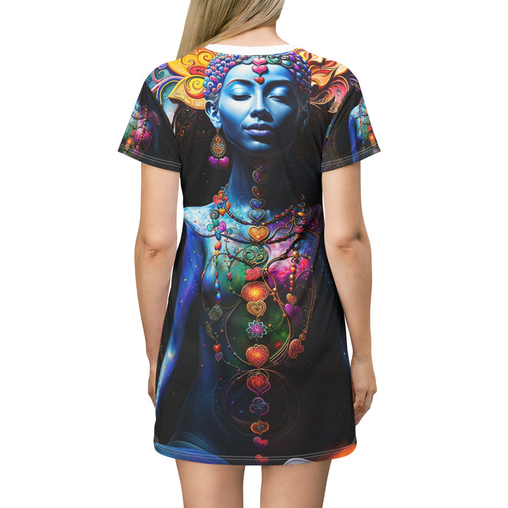 Cosmic Meditation Blossom - T-Shirt Dress - All Over Prints - g(0D·IO) - XS - -