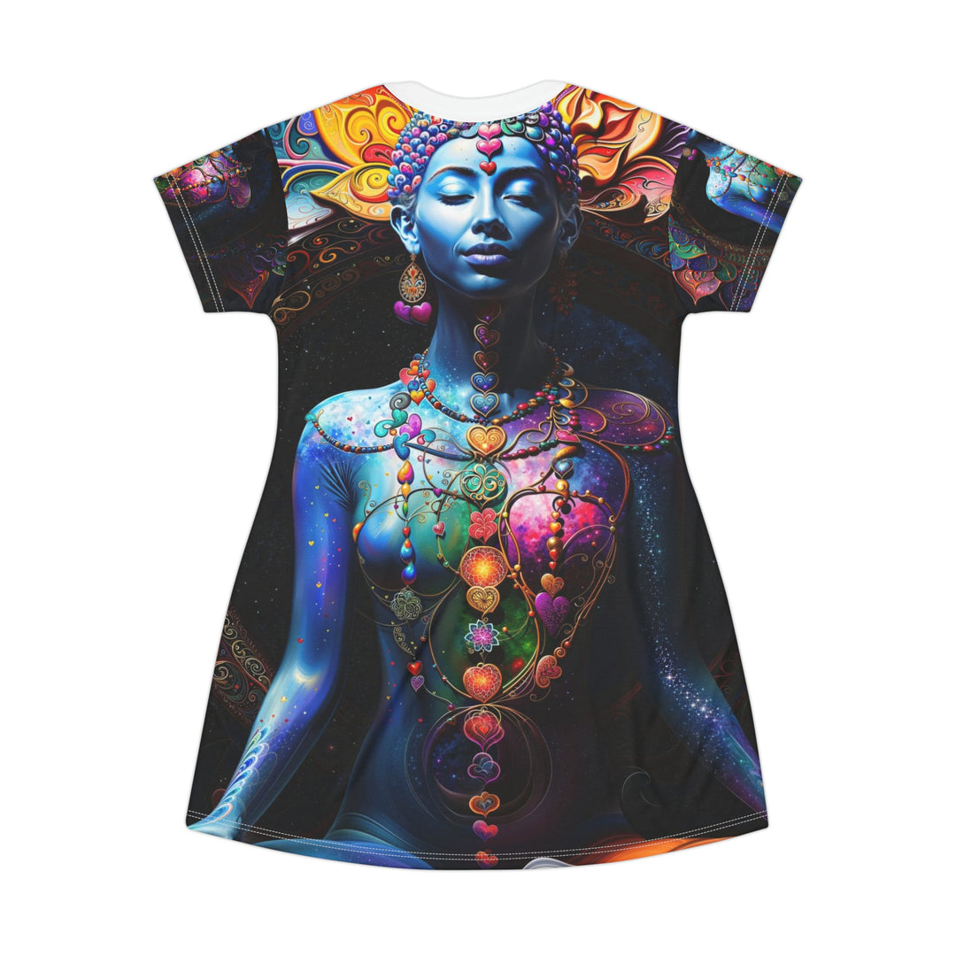 Cosmic Meditation Blossom - T-Shirt Dress - All Over Prints - g(0D·IO) - XS - -