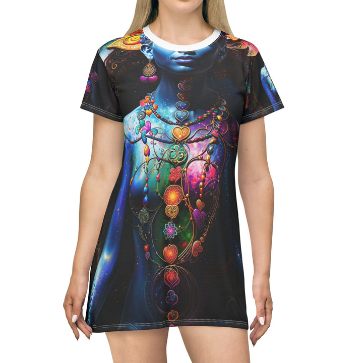 Cosmic Meditation Blossom - T-Shirt Dress - All Over Prints - g(0D·IO) - XS - -