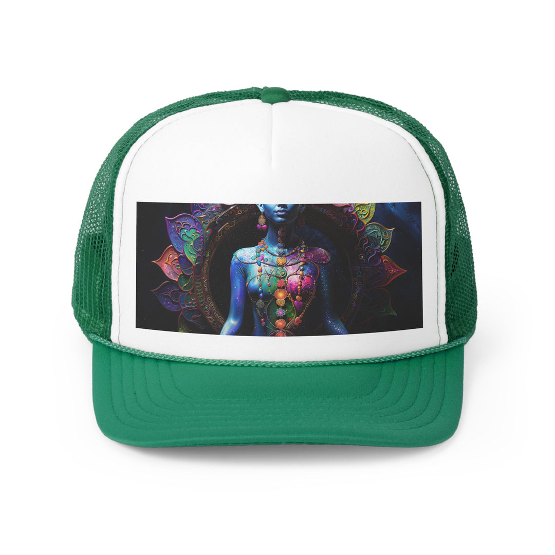 Cosmic Meditation Blossom - Trucker Hat - Hats - g(0D·IO) - Green - One size -