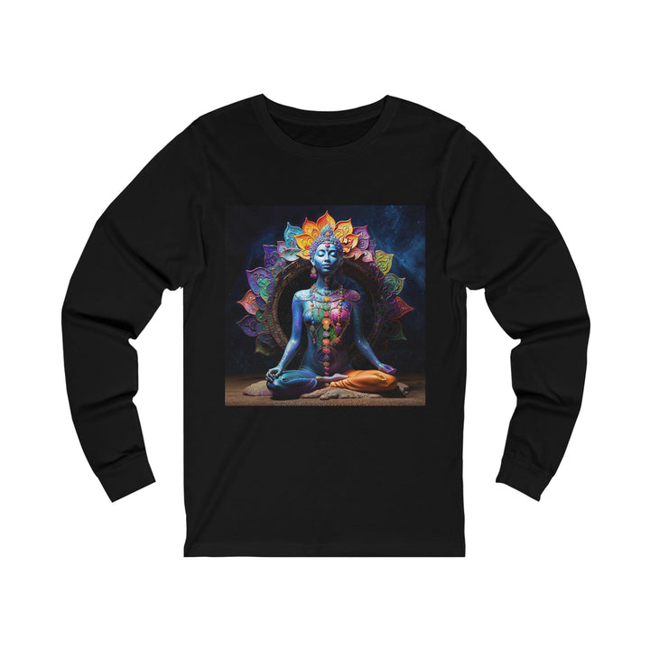 Cosmic Meditation Blossom - Unisex Jersey Long Sleeve Tee - Long-sleeve - g(0D·IO) - S - Black -