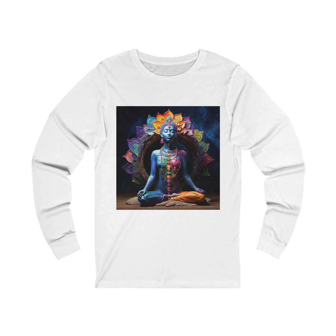 Cosmic Meditation Blossom - Unisex Jersey Long Sleeve Tee - Long-sleeve - g(0D·IO) - S - White -