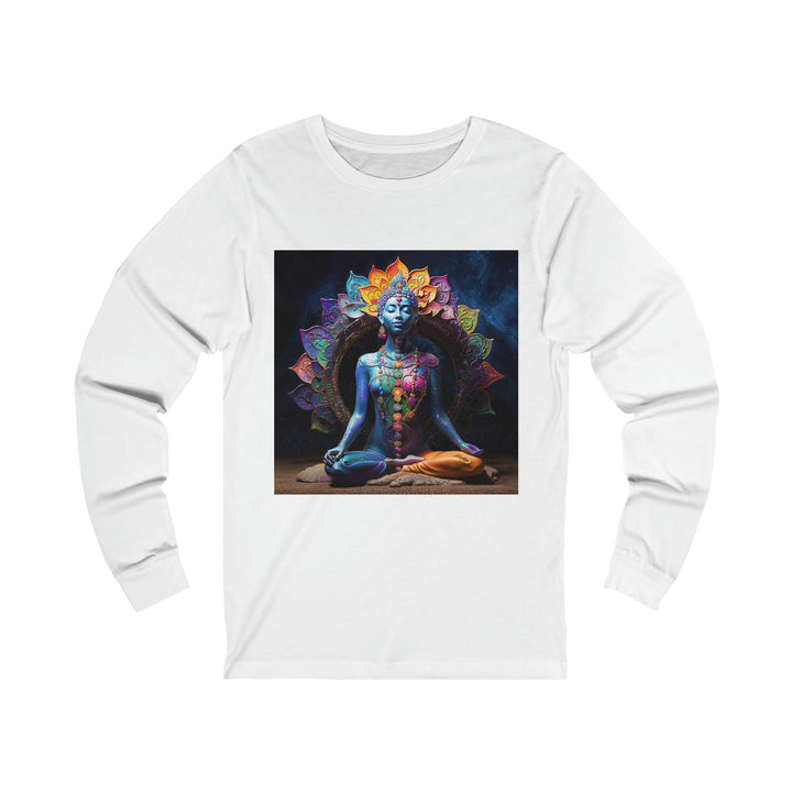 Cosmic Meditation Blossom - Unisex Jersey Long Sleeve Tee - Long-sleeve - g(0D·IO) - S - White -