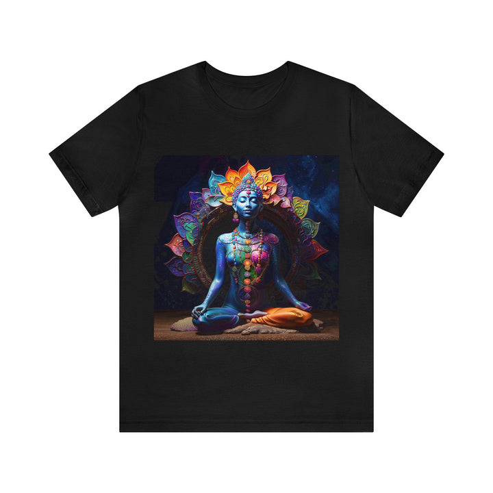 Cosmic Meditation Blossom - Unisex Jersey Short Sleeve Tee - T-Shirt - g(0D·IO) - Black - S -