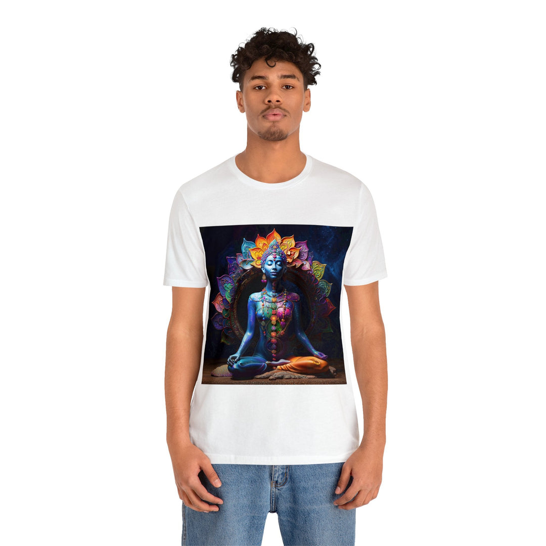 Cosmic Meditation Blossom - Unisex Jersey Short Sleeve Tee - T-Shirt - g(0D·IO) - Black - S -