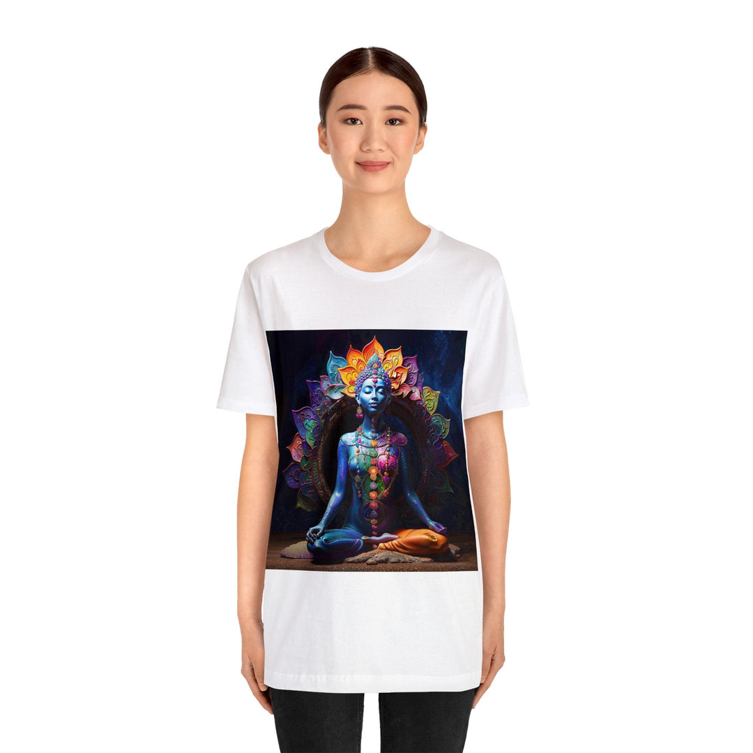 Cosmic Meditation Blossom - Unisex Jersey Short Sleeve Tee - T-Shirt - g(0D·IO) - Black - S -