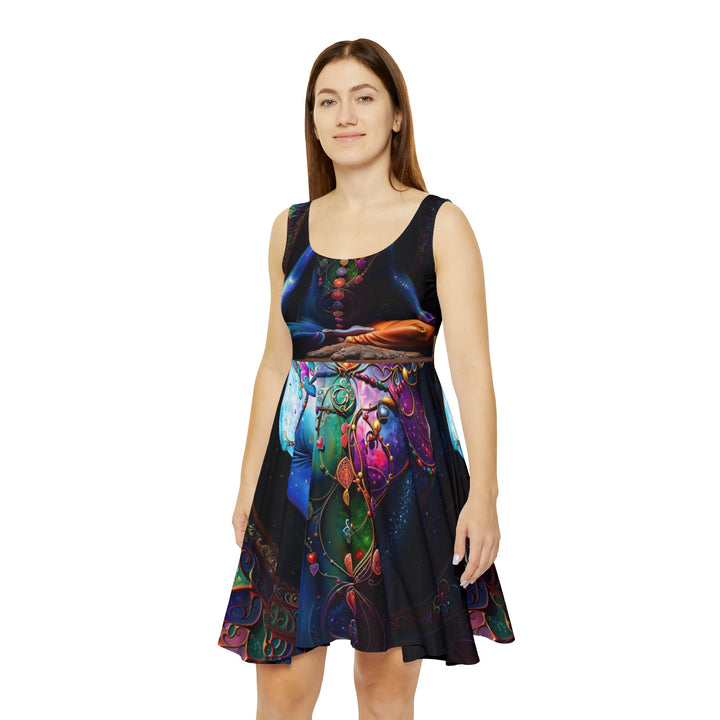 Cosmic Meditation Blossom - Women's Skater Dress - All Over Prints - g(0D·IO) - XS - -