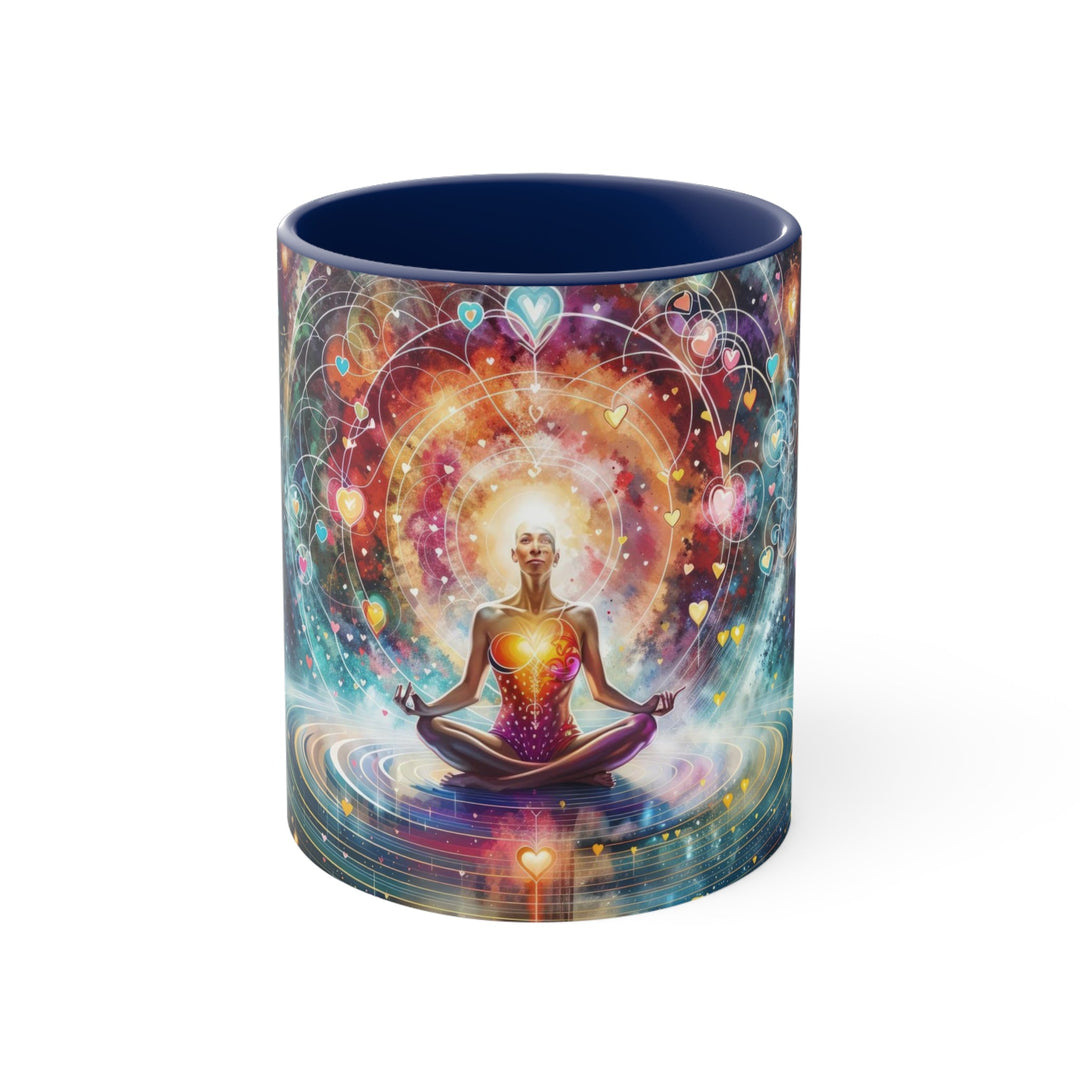 Cosmic Meditation Harmony - Accent Coffee Mug - Mug - g(0D·IO) - Navy - 11oz -