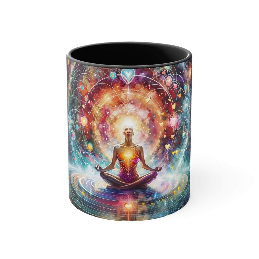 Cosmic Meditation Harmony - Accent Coffee Mug - Mug - g(0D·IO) - Black - 11oz -