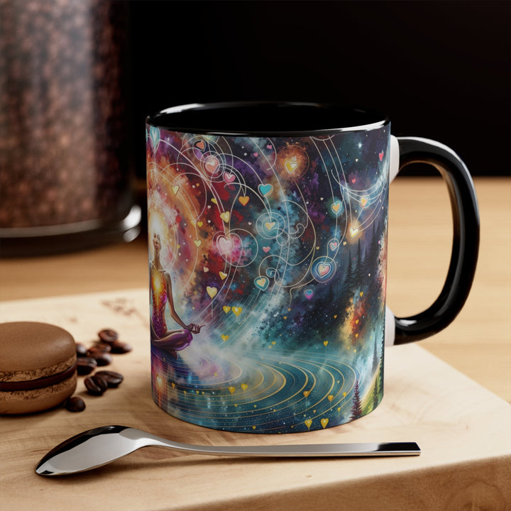 Cosmic Meditation Harmony - Accent Coffee Mug - Mug - g(0D·IO) - Pink - 11oz -