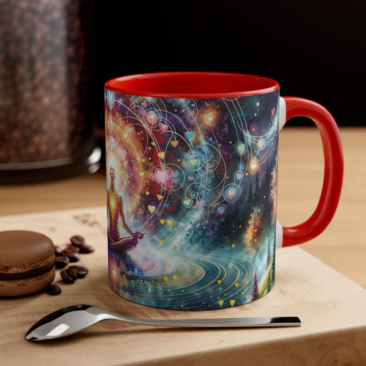 Cosmic Meditation Harmony - Accent Coffee Mug - Mug - g(0D·IO) - Pink - 11oz -