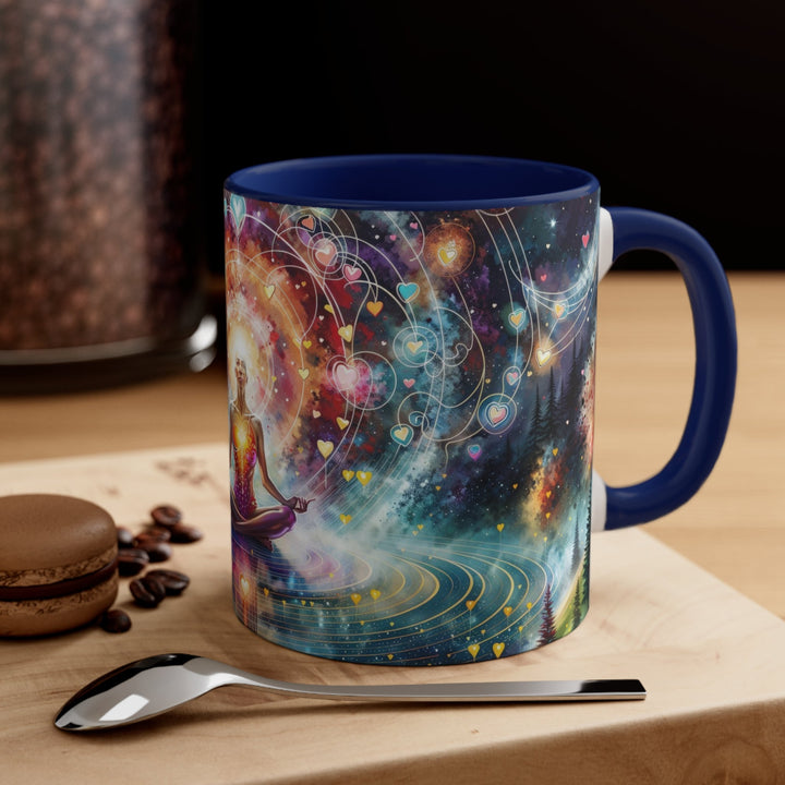 Cosmic Meditation Harmony - Accent Coffee Mug - Mug - g(0D·IO) - Pink - 11oz -