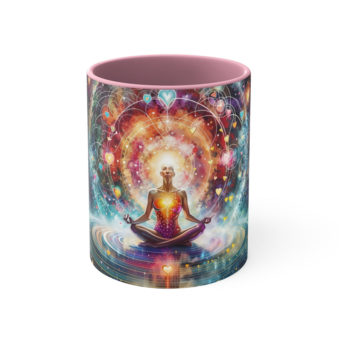 Cosmic Meditation Harmony - Accent Coffee Mug - Mug - g(0D·IO) - Pink - 11oz -