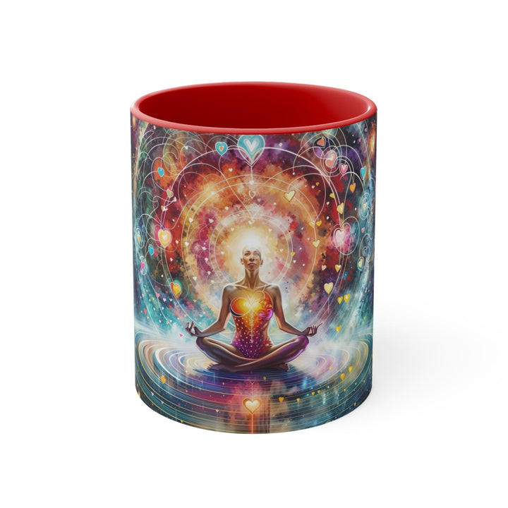 Cosmic Meditation Harmony - Accent Coffee Mug - Mug - g(0D·IO) - Red - 11oz -