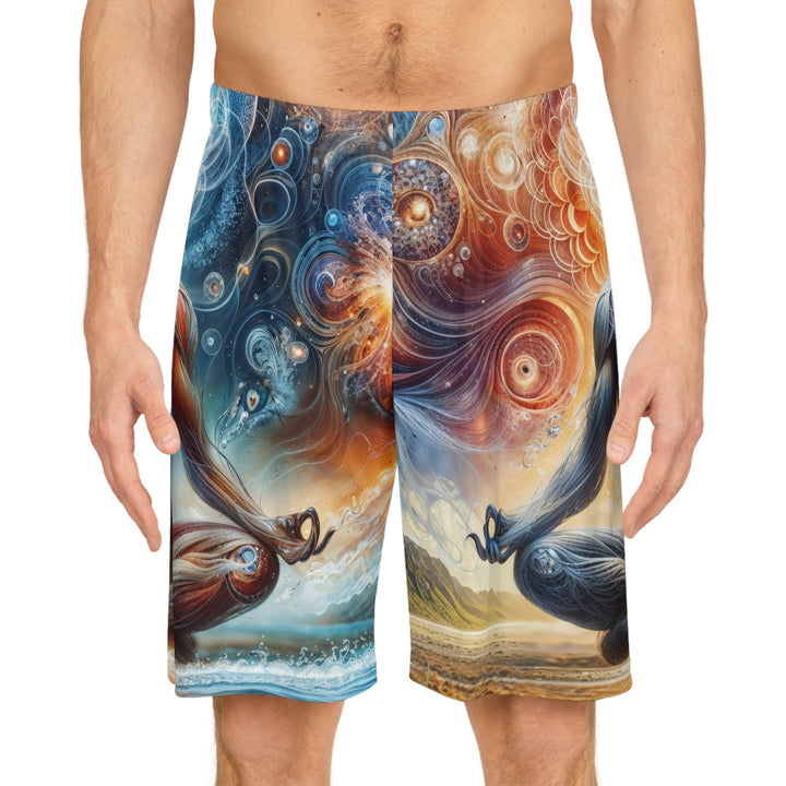 Cosmic Meditation Harmony - AOP Basketball Shorts - All Over Prints - g(0D·IO) - Seam thread color automatically matched to design - XS -