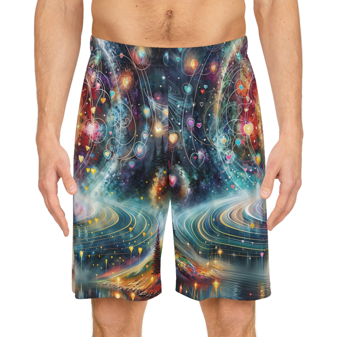 Cosmic Meditation Harmony - AOP Basketball Shorts - All Over Prints - g(0D·IO) - Seam thread color automatically matched to design - XS -