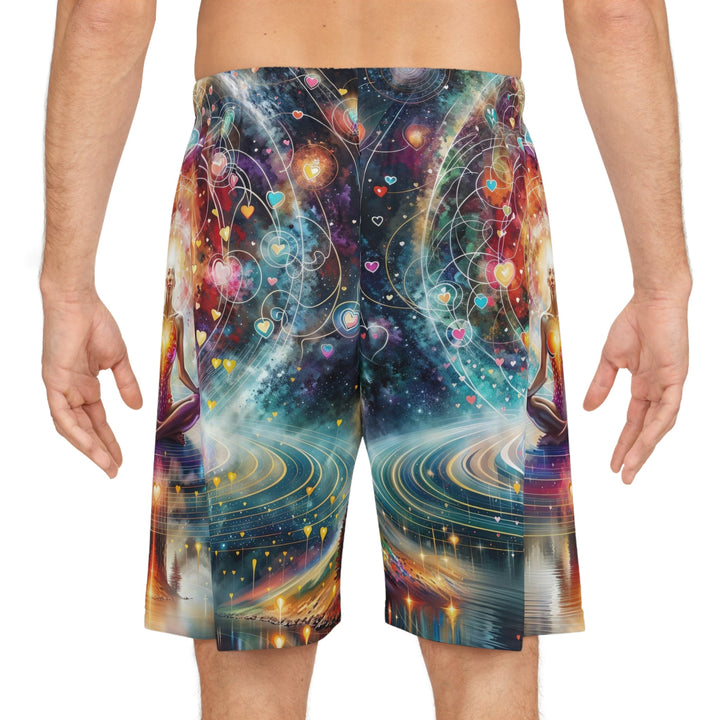 Cosmic Meditation Harmony - AOP Basketball Shorts - All Over Prints - g(0D·IO) - Seam thread color automatically matched to design - XS -