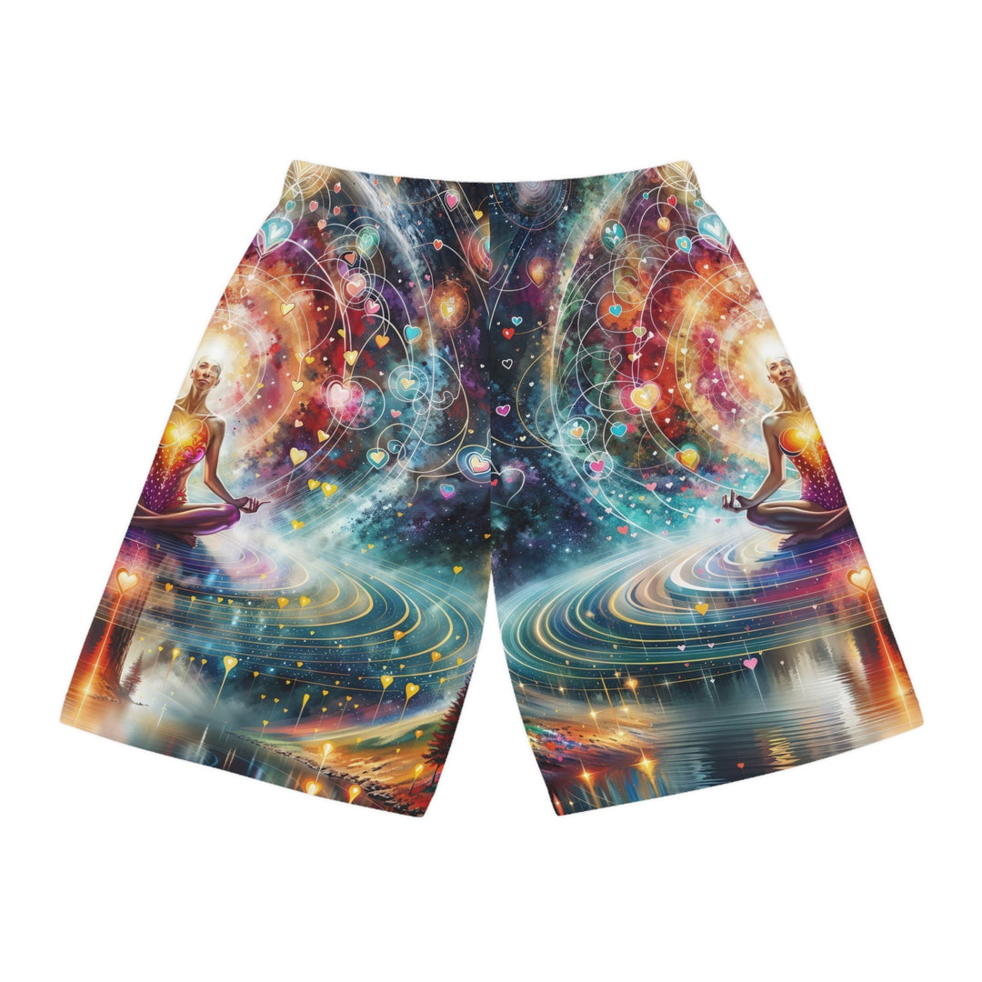 Cosmic Meditation Harmony - AOP Basketball Shorts - All Over Prints - g(0D·IO) - Seam thread color automatically matched to design - XS -