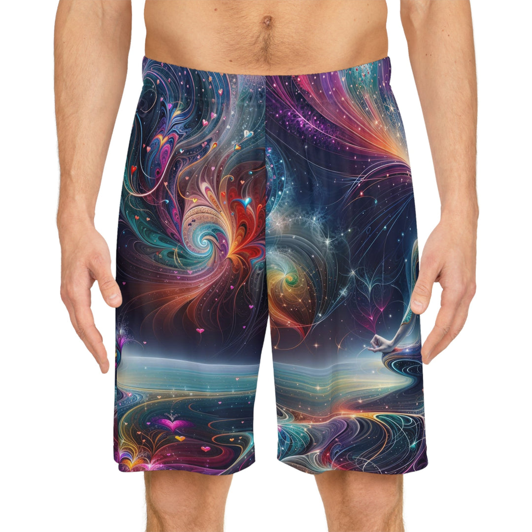 Cosmic Meditation Harmony - AOP Basketball Shorts - All Over Prints - g(0D·IO) - Seam thread color automatically matched to design - XS -