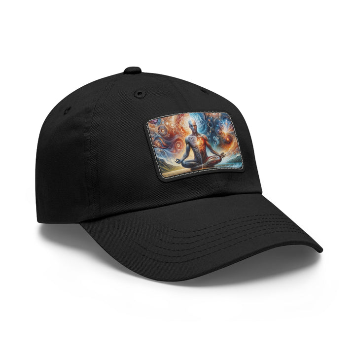 Cosmic Meditation Harmony - Dad Hat - Hats - g(0D·IO) - White / Black patch - Rectangle - One size