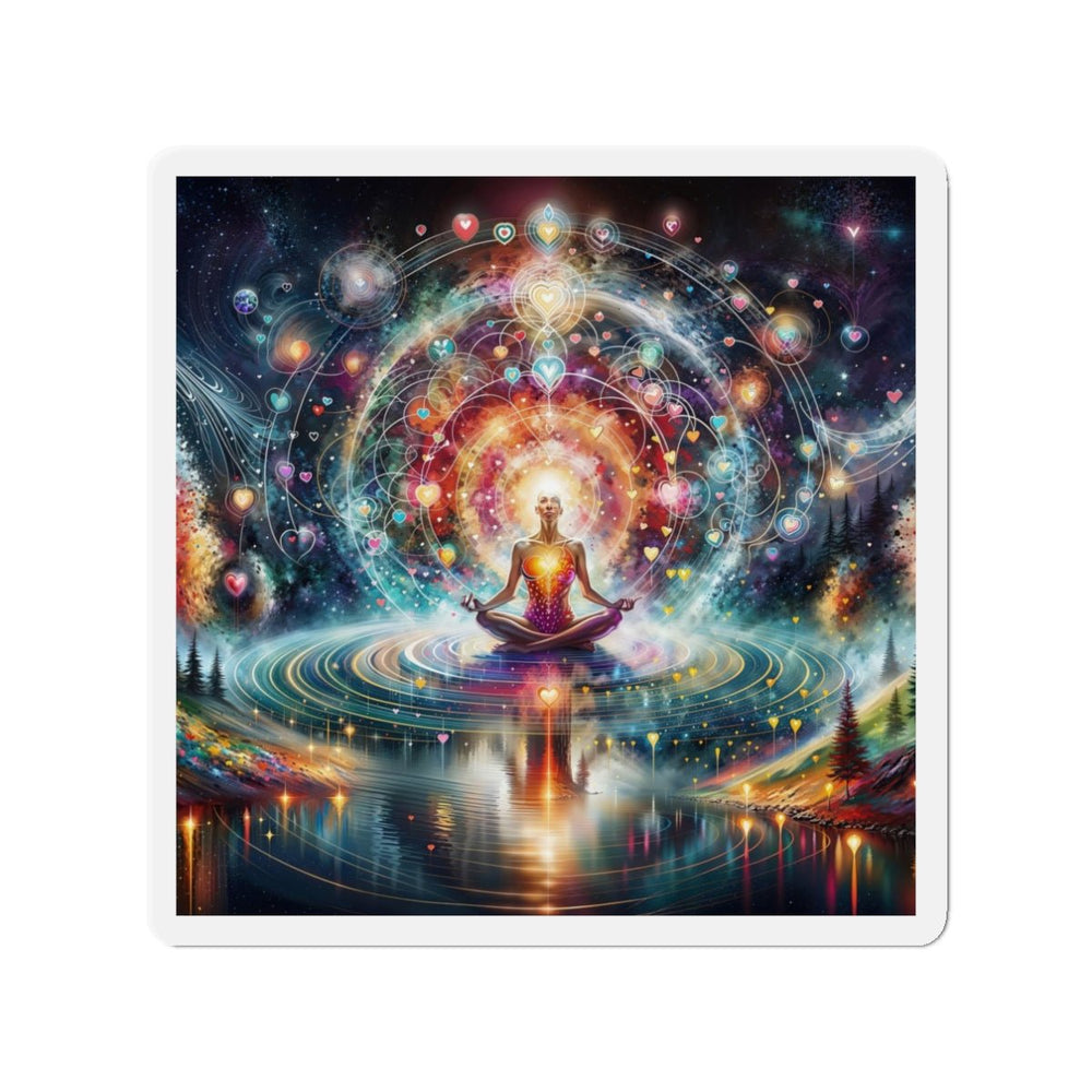 Cosmic Meditation Harmony - Die-cut Magnet - Home Decor - g(0D·IO) - 3" x 3" - Die-Cut - 1 pc