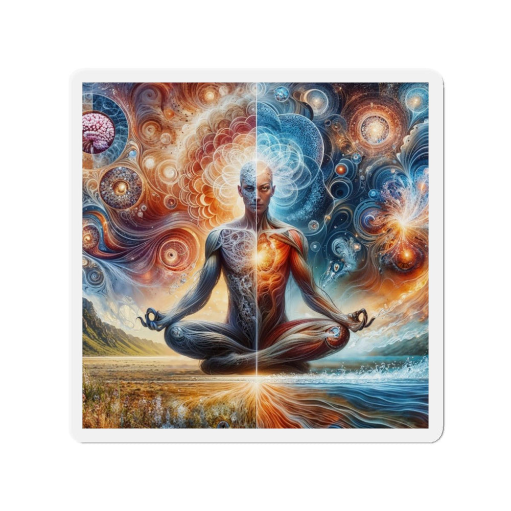 Cosmic Meditation Harmony - Die-cut Magnet - Home Decor - g(0D·IO) - 3" x 3" - Die-Cut - 1 pc