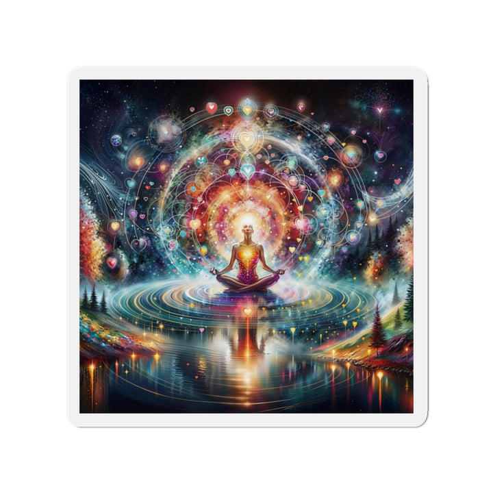Cosmic Meditation Harmony - Die-cut Magnet - Home Decor - g(0D·IO) - 5" x 5" - Die-Cut - 1 pc
