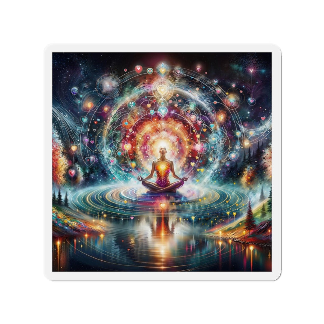 Cosmic Meditation Harmony - Die-cut Magnet - Home Decor - g(0D·IO) - 4" x 4" - Die-Cut - 1 pc